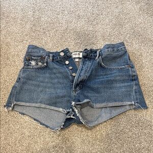 Agolde Distressed Dark Blue Jean Shorts size 27